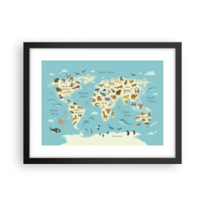 Póster en marco negro - Buenos vecinos - 40x30 cm