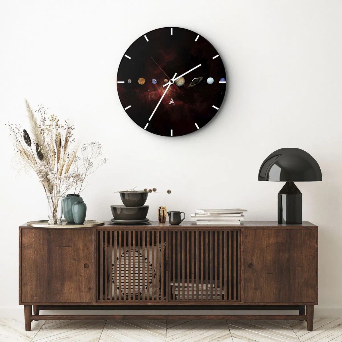 Reloj de pared - Reloj de vidrio - Nuestro barrio - 30x30 cm