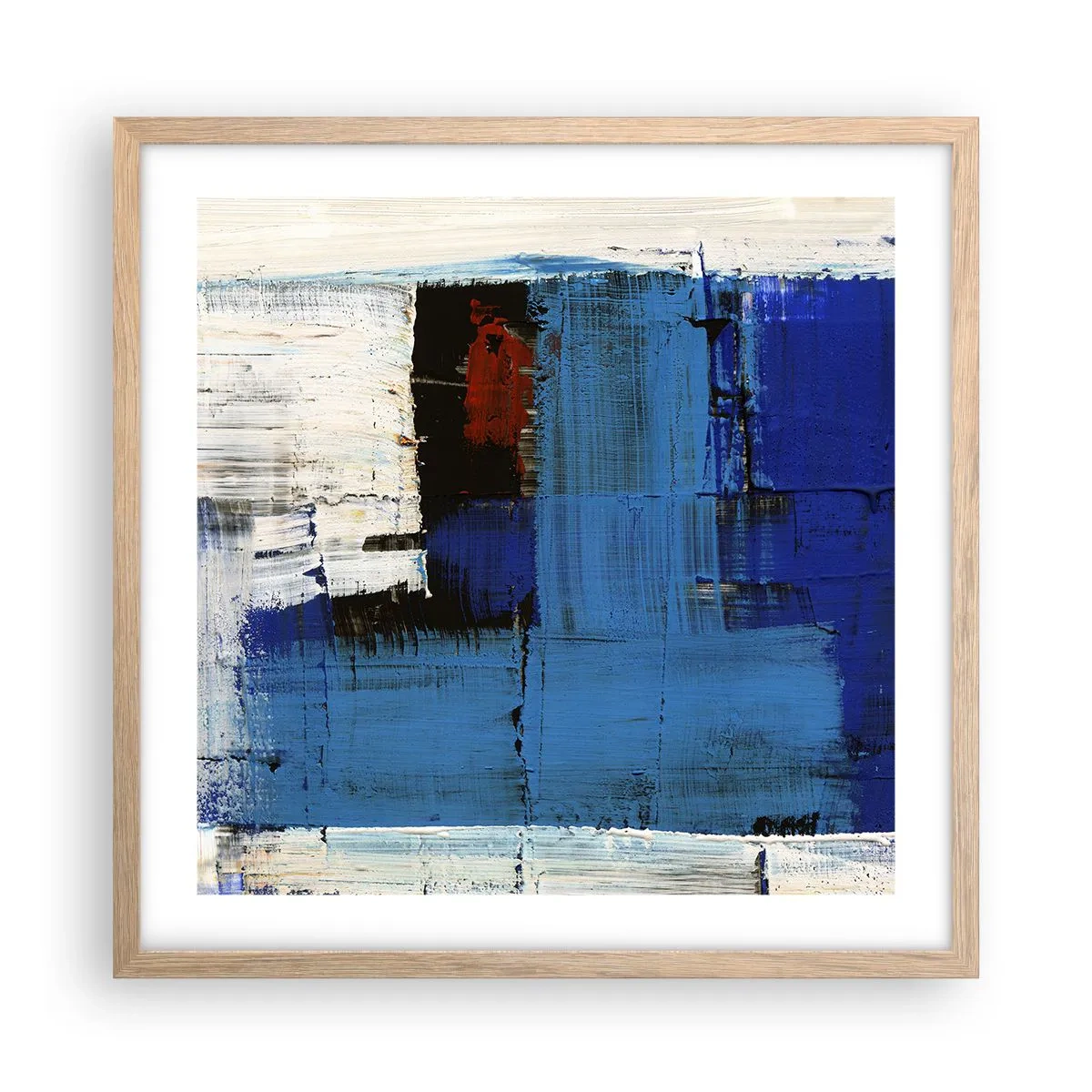 Póster en marco roble claro - El secreto del azul - 50x50 cm