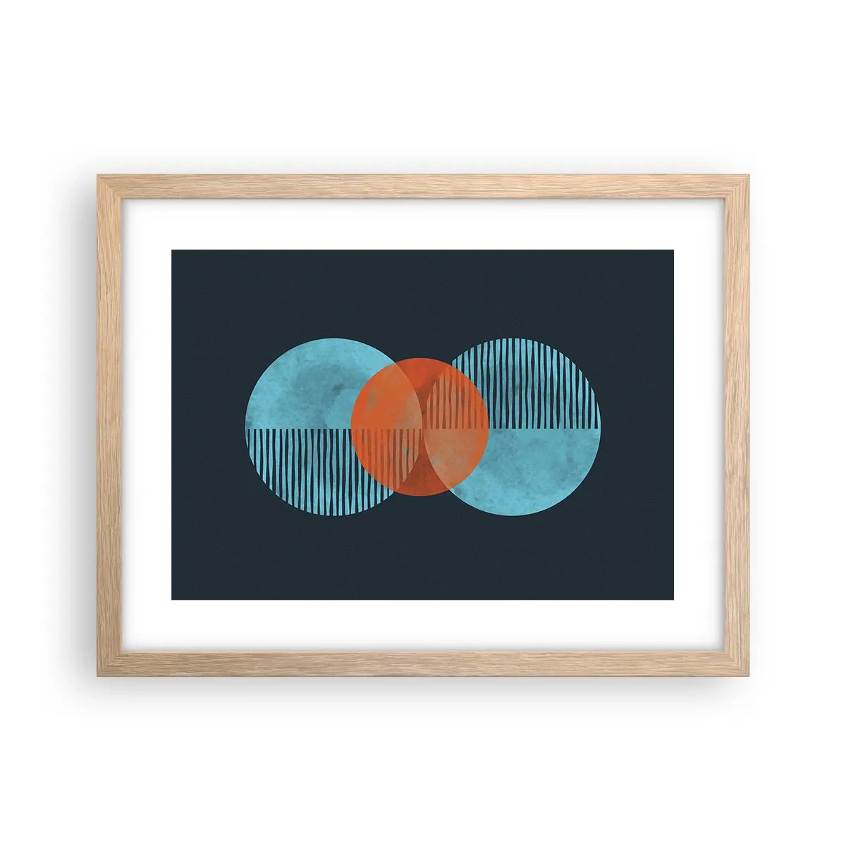 Póster en marco roble claro - Composición simétrica - 40x30 cm