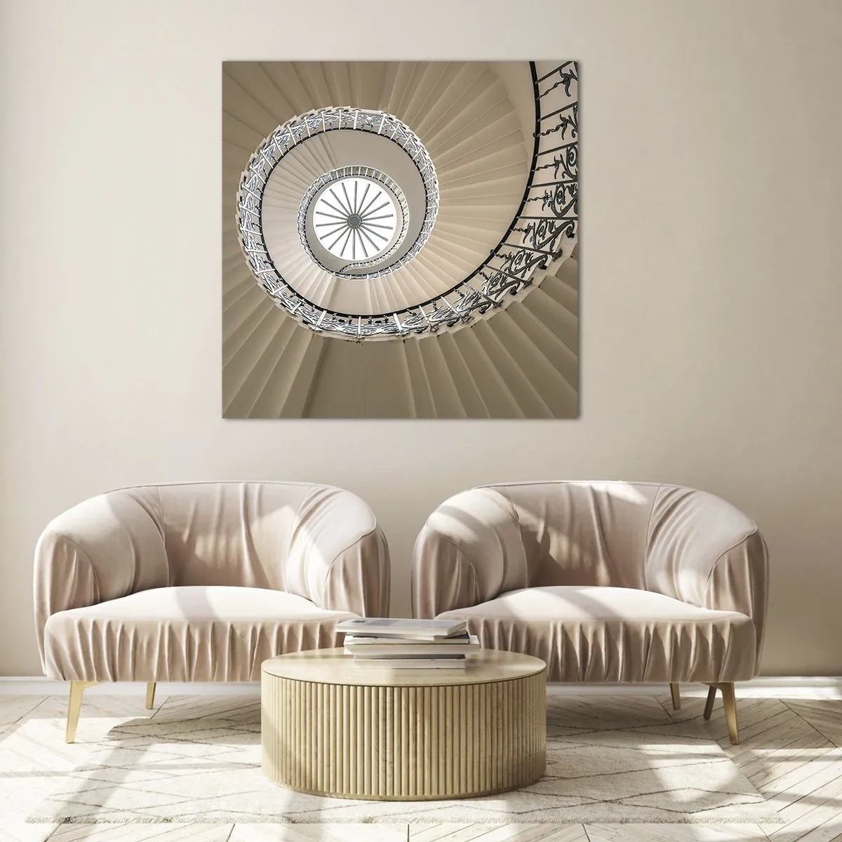 Cuadro sobre vidrio - Impresiones sobre Vidrio - En el interior de una concha - 60x60 cm