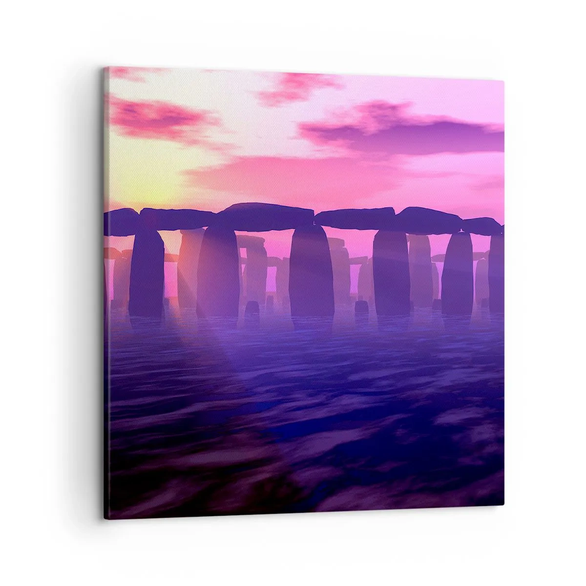 Cuadro sobre lienzo - Impresión de Imagen - Misterio al amanecer en la niebla - 50x50 cm