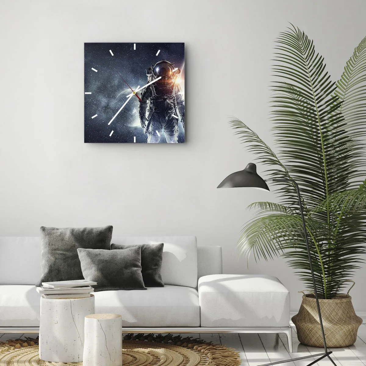 Reloj de pared - Reloj de vidrio - Una aventura cósmica - 40x40 cm