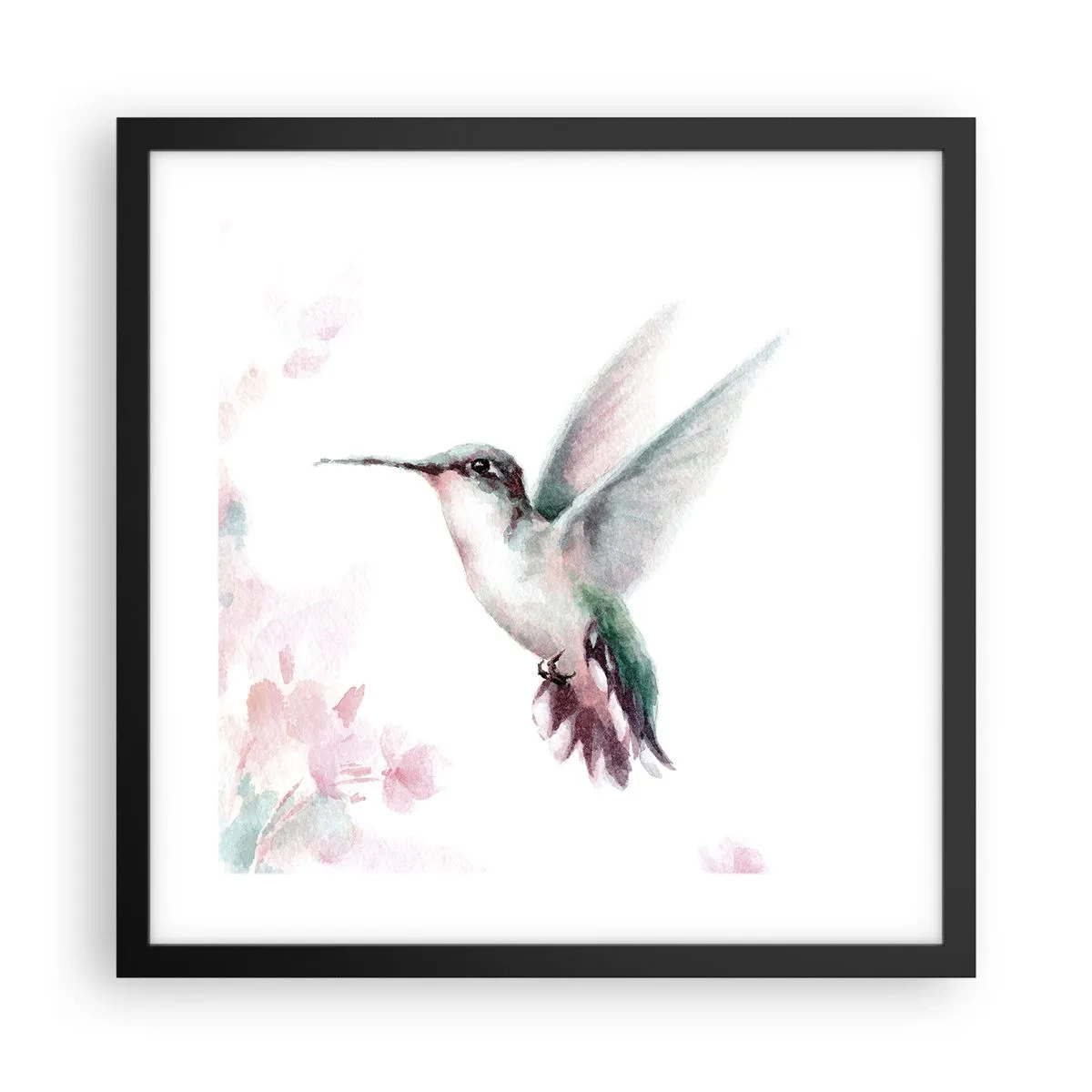 Póster en marco negro - Plasmando el aleteo - 40x40 cm