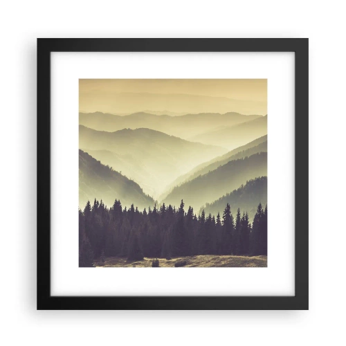 Póster en marco negro - Más allá de las siete montañas... - 30x30 cm
