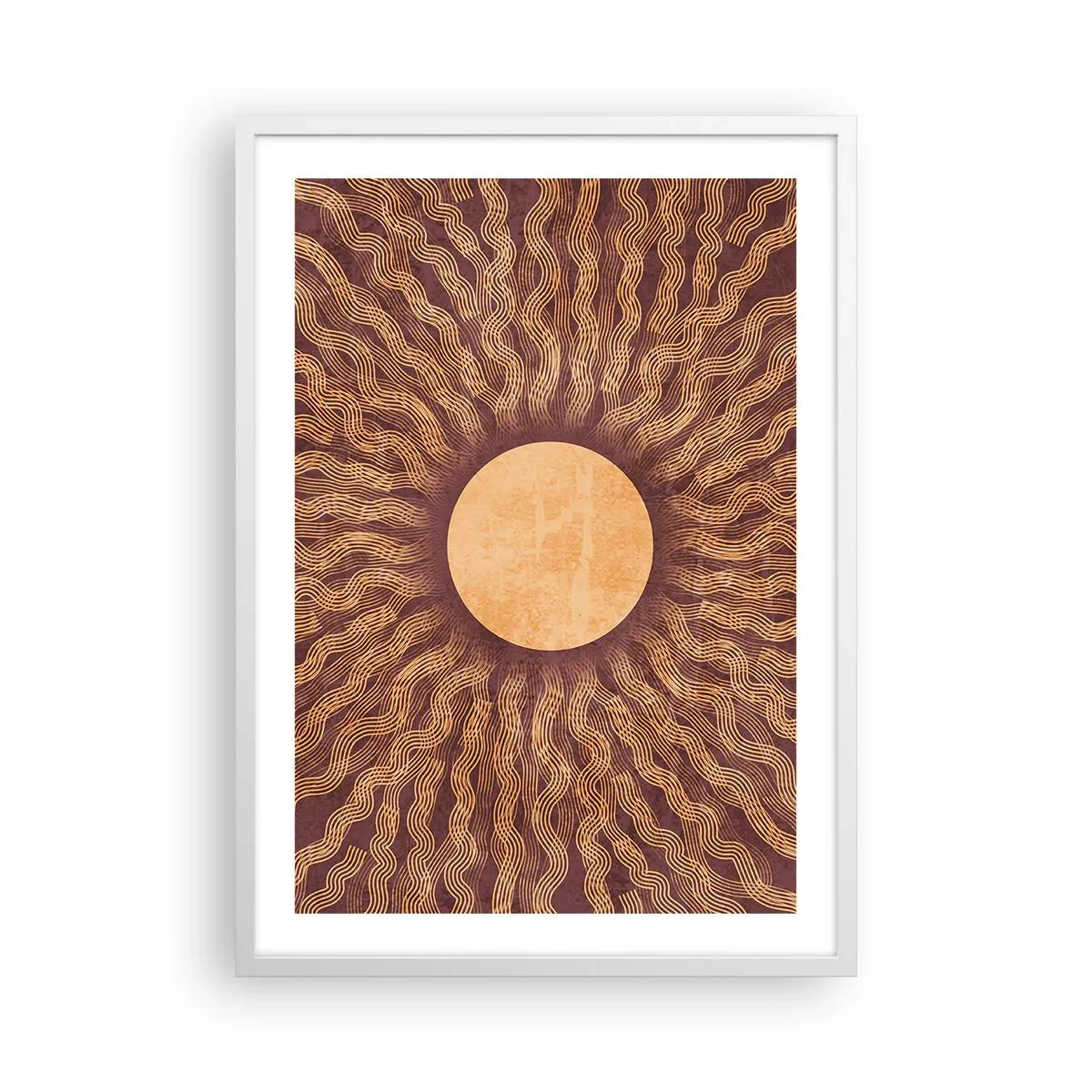 Póster en marco blanco - Icono del sol - 50x70 cm