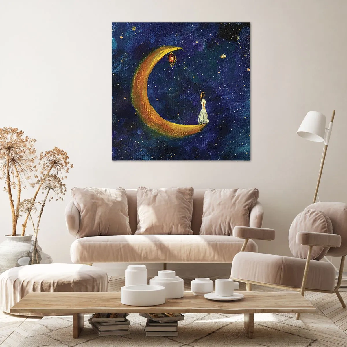 Cuadro sobre lienzo - Impresión de Imagen - La llamada de la Luna - 40x40 cm