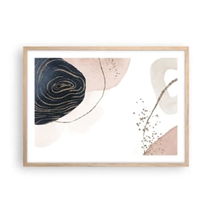 Póster en marco roble claro - Todo fluye - 70x50 cm