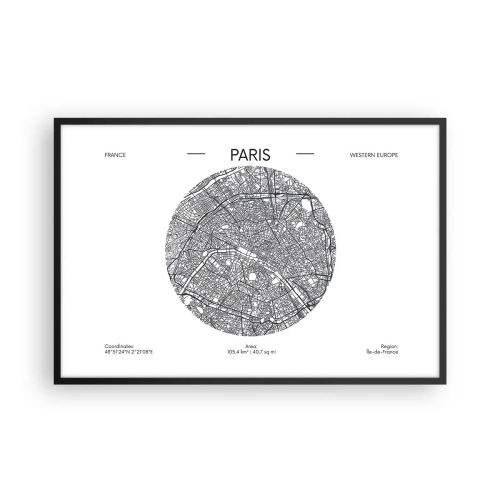 Póster en marco negro - Anatomía de París - 91x61 cm