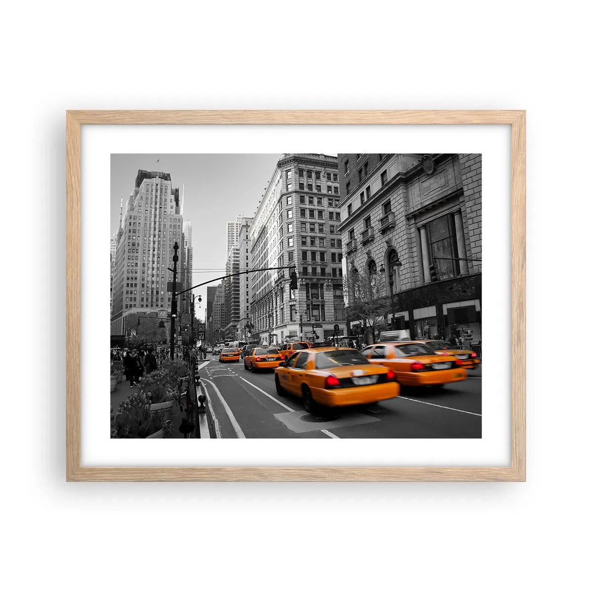 Póster en marco roble claro - Los soles de la gran ciudad - 50x40 cm