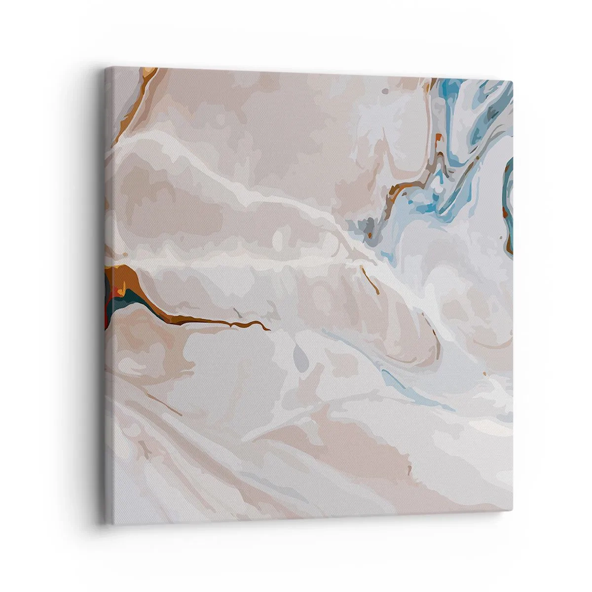 Cuadro sobre lienzo - Impresión de Imagen - El azul serpentea por el blanco - 30x30 cm