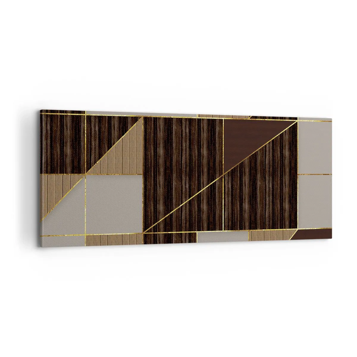 Cuadro sobre lienzo - Impresión de Imagen - Un mosaico de marrones y dorados - 100x40 cm