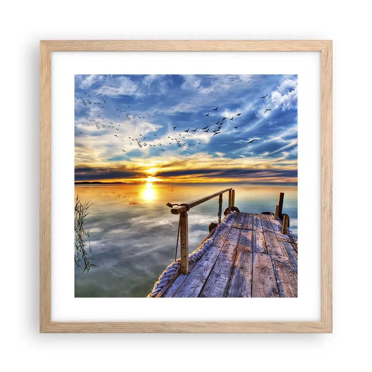 Póster en marco roble claro - El viento se va a descansar - 40x40 cm