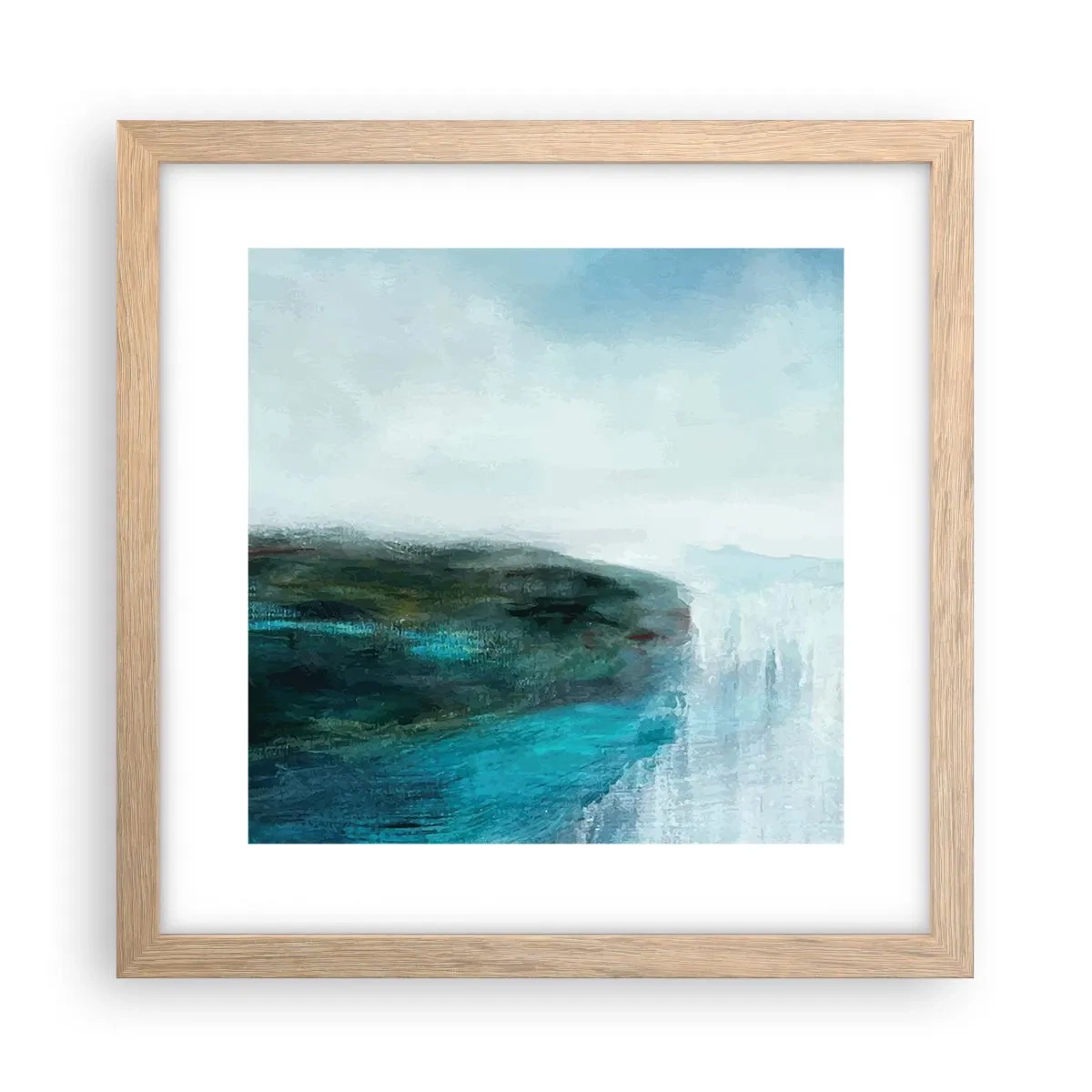 Póster en marco roble claro - Abstracción marina - 30x30 cm