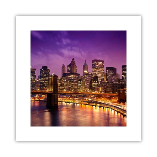 Póster - Manhattan púrpura y dorado - 30x30 cm