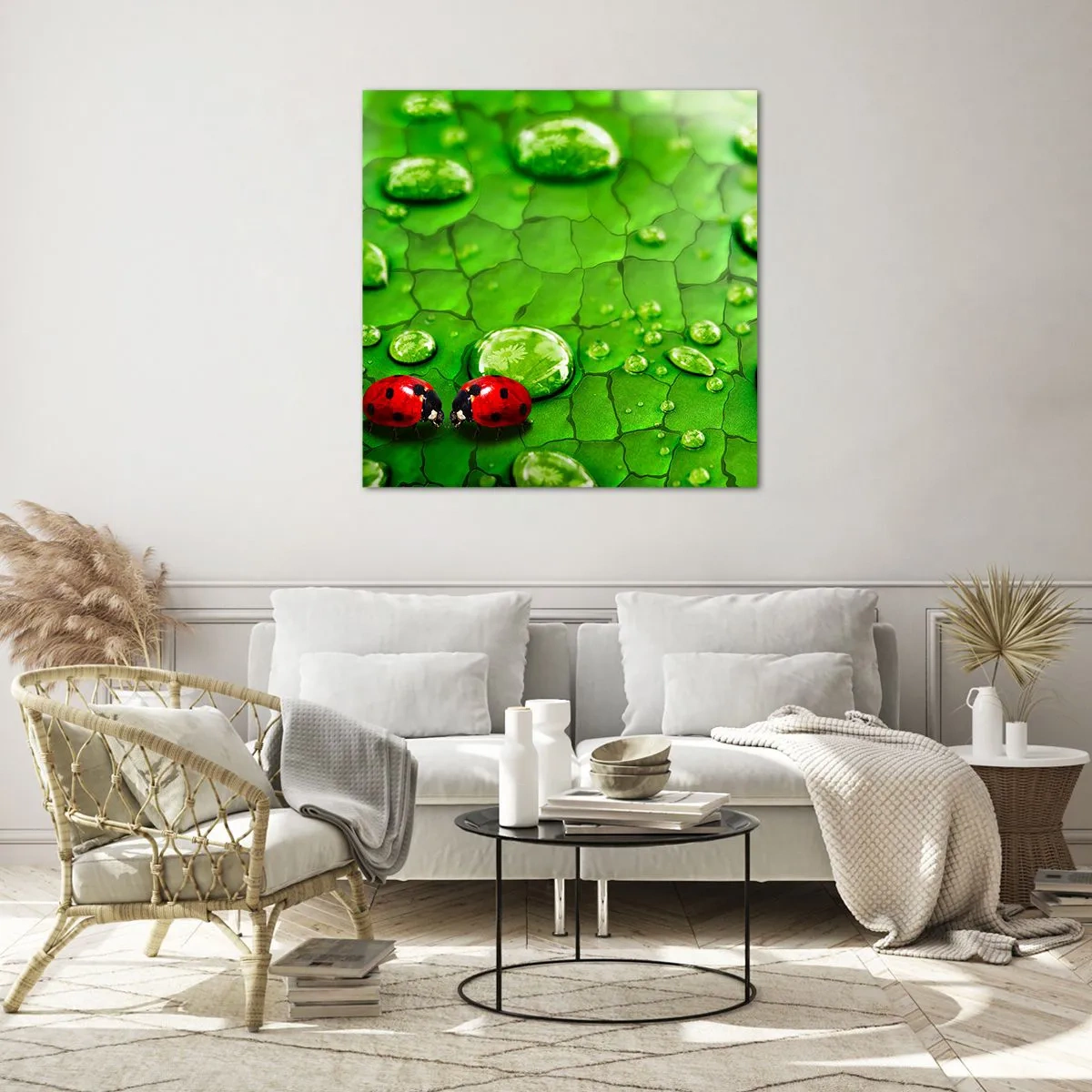 Cuadro sobre vidrio - Impresiones sobre Vidrio - Reunión sobre verde - 70x70 cm