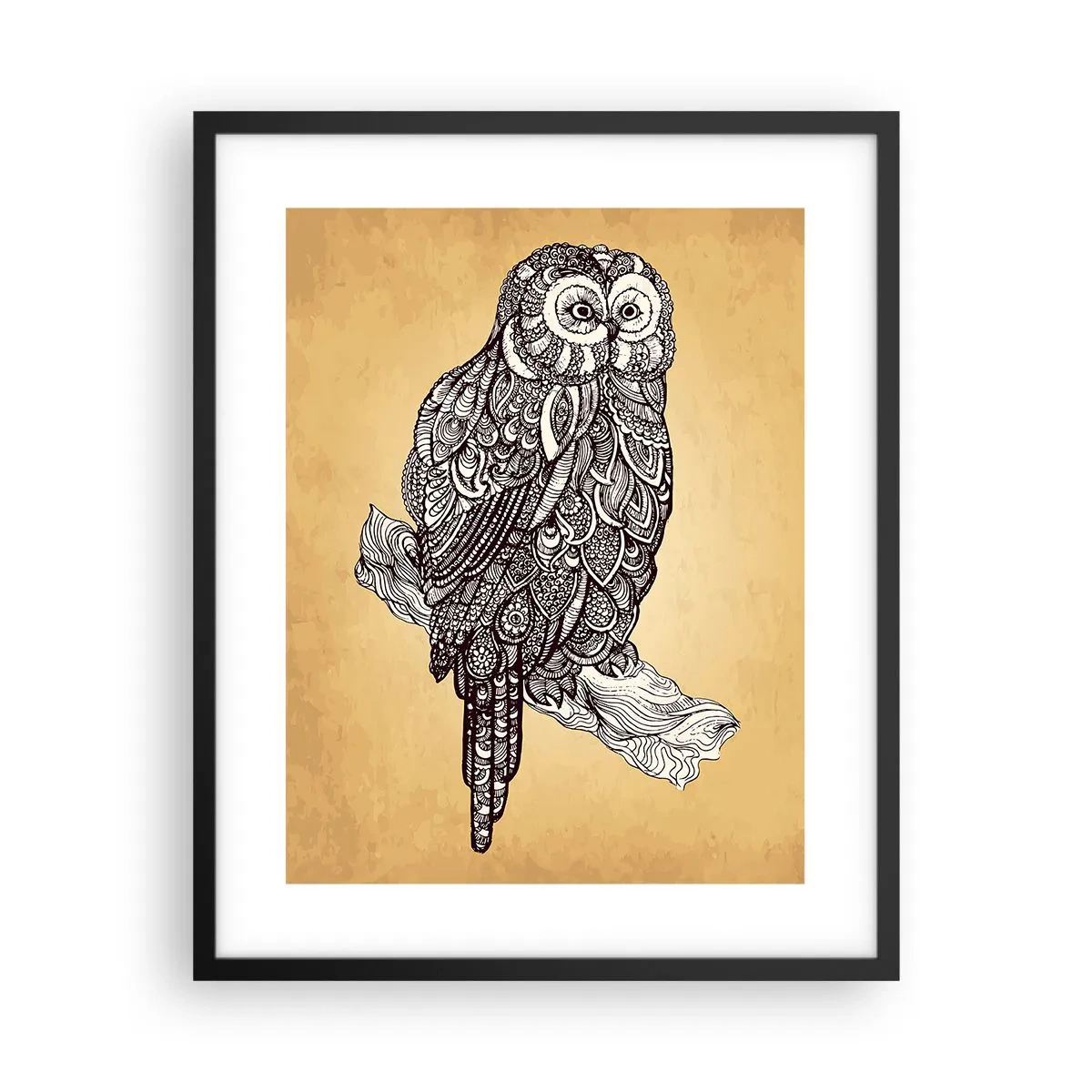 Póster en marco negro - Intrincados ornamentos de sabiduría - 40x50 cm