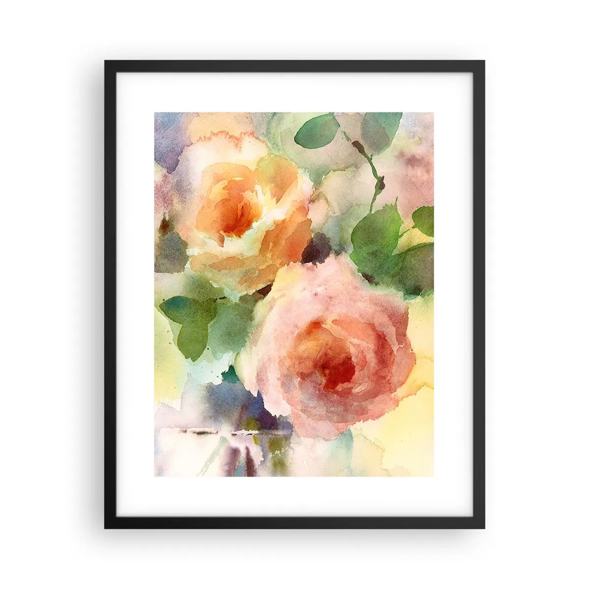 Póster en marco negro - Delicado como una acuarela - 40x50 cm