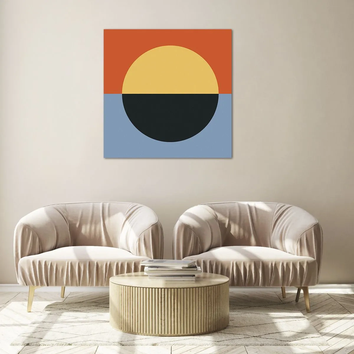 Cuadro sobre vidrio - Impresiones sobre Vidrio - Una composición de calidez y frescura - 50x50 cm