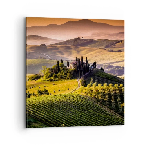 Cuadro sobre lienzo - Impresión de Imagen - Paisaje toscano - 70x70 cm