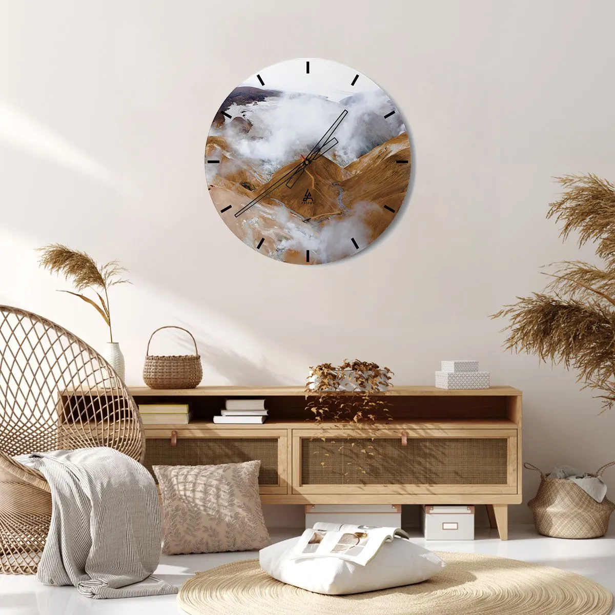 Reloj de pared - Reloj de vidrio - La dura belleza de Islandia - 30x30 cm