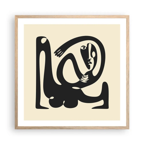Póster en marco roble claro - Casi Picasso - 60x60 cm