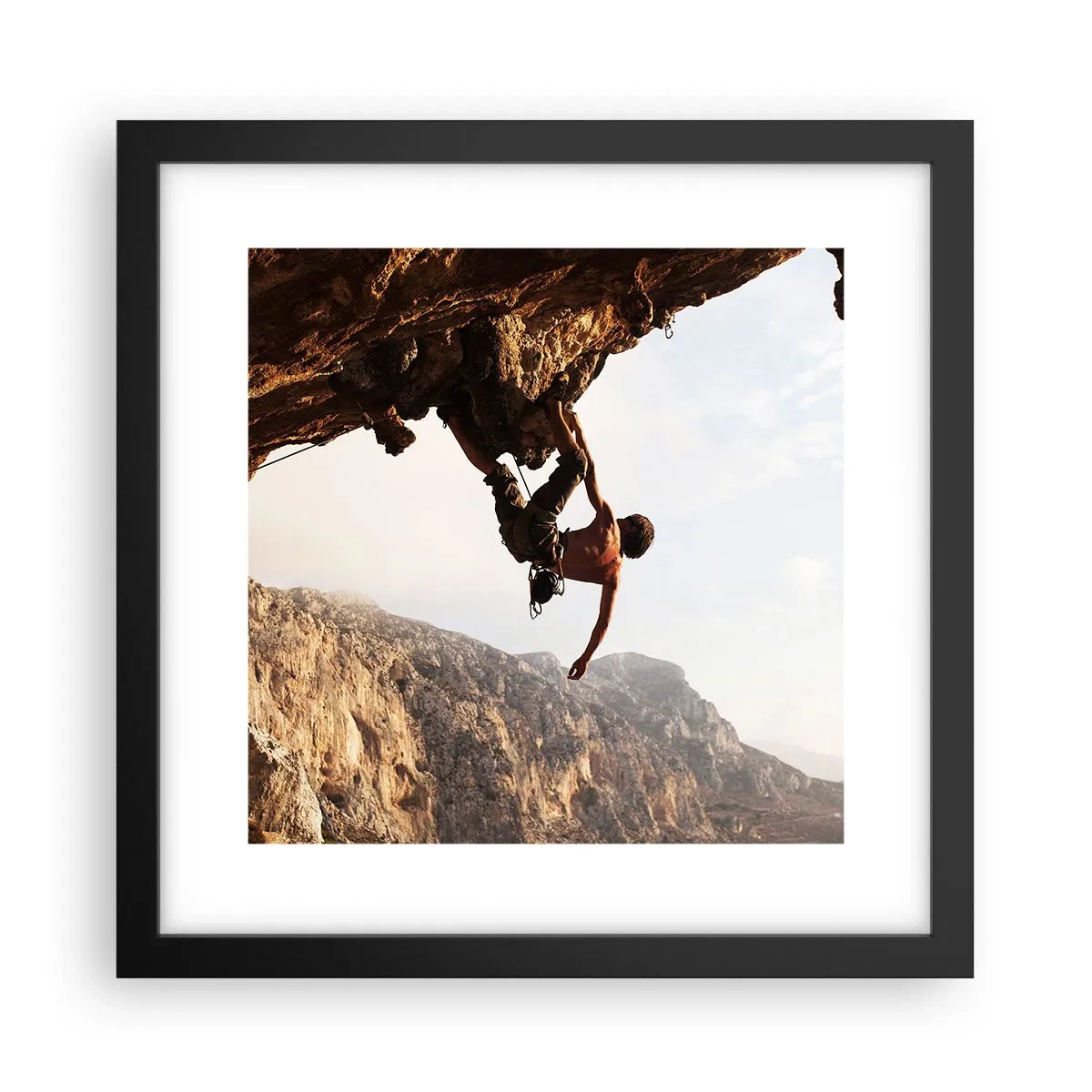 Póster en marco negro - Un mundo en la roca - 30x30 cm