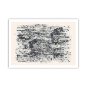 Póster - Composición abstracta brumosa en tonos grises - 100x70cm - Composición brumosa - Decoración de pared moderna para salón y dormitorio ARTTOR