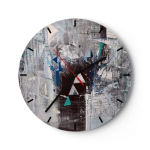 Reloj de pared - Reloj de vidrio - El orden superior de los triángulos - 40x40 cm