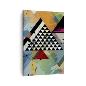Cuadro sobre lienzo - Impresión de Imagen - Una composición abstracta de formas geométricas y colores. - 70x100cm - Qué sencillo es - Decoración de pared moderna para salón y dormitorio ARTTOR