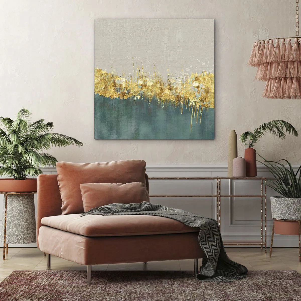 Cuadro sobre lienzo - Impresión de Imagen - La frontera dorada - 40x40 cm