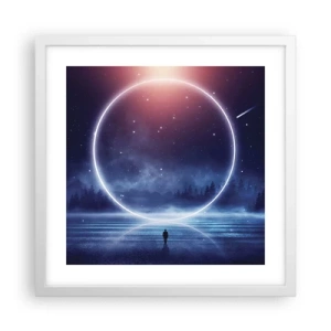 Póster en marco blanco - Ya están aquí... - 40x40 cm