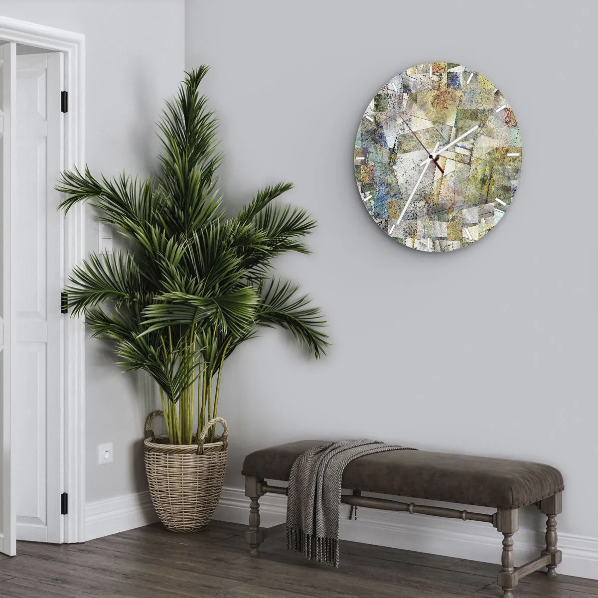Reloj de pared - Reloj de vidrio - Remodelación geométrica - 40x40 cm