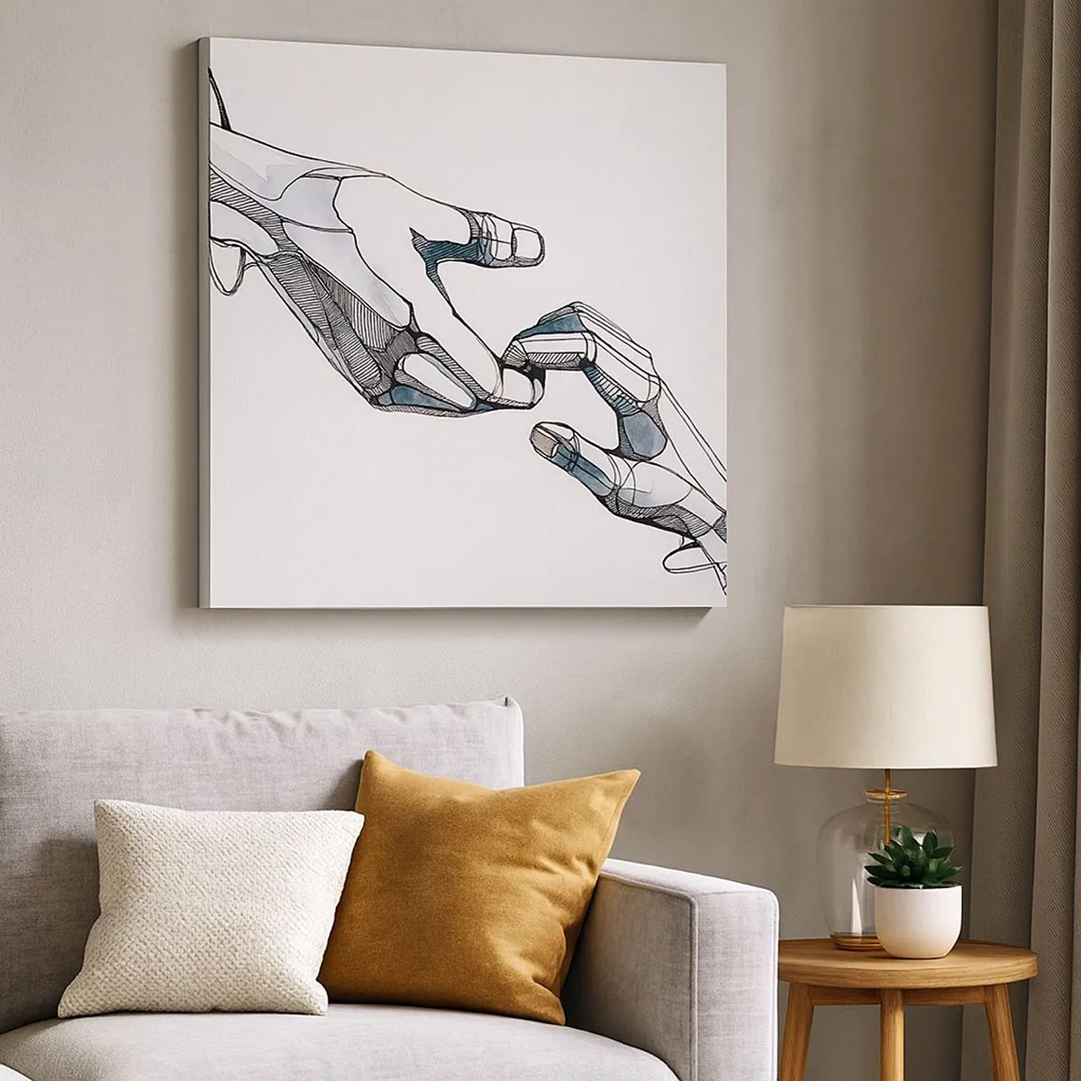 Cuadro sobre lienzo - Impresión de Imagen - Un buen gesto - 30x30 cm