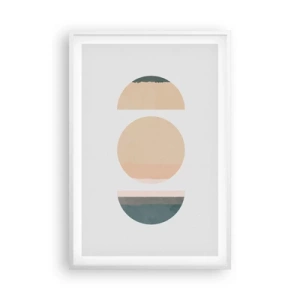 Póster en marco blanco - Círculo tras círculo - 61x91 cm