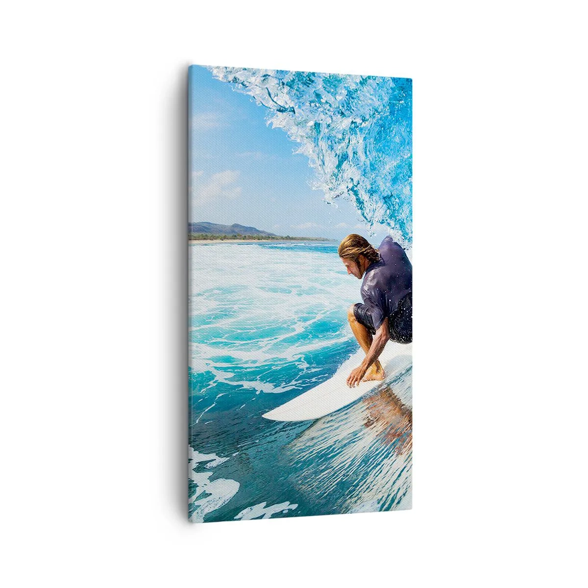 Cuadro sobre lienzo - Impresión de Imagen - Bailando con las olas - 55x100 cm