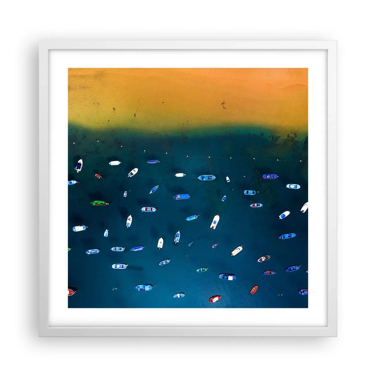 Póster en marco blanco - Un juego de vacaciones - 50x50 cm