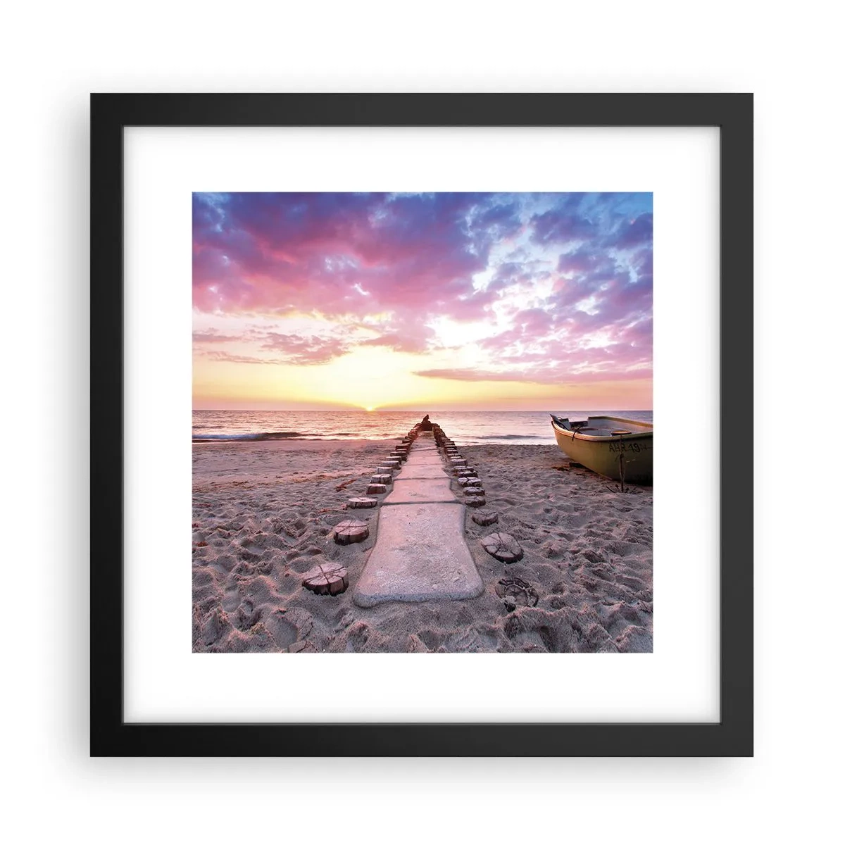 Póster en marco negro - Un momento de profunda experiencia - 30x30 cm