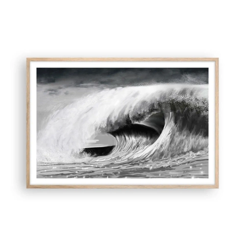 Póster en marco roble claro - La ira del océano - 91x61 cm