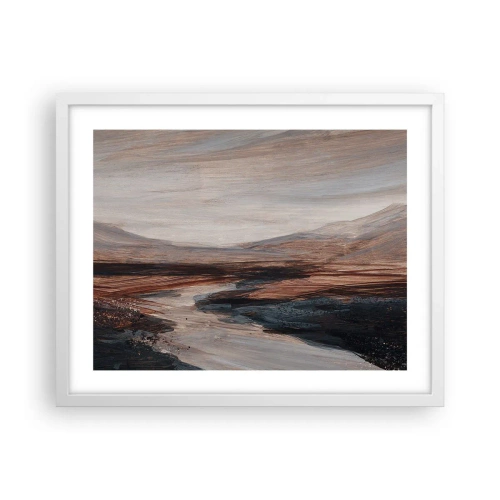 Póster en marco blanco - Valle apacible - 50x40 cm