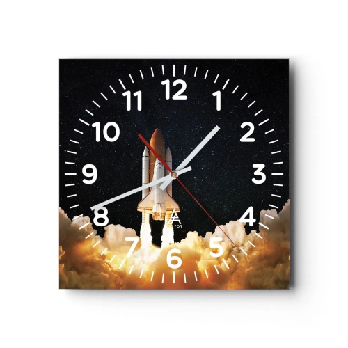 Reloj de pared - Reloj de vidrio - ¡Ad astra! - 40x40 cm