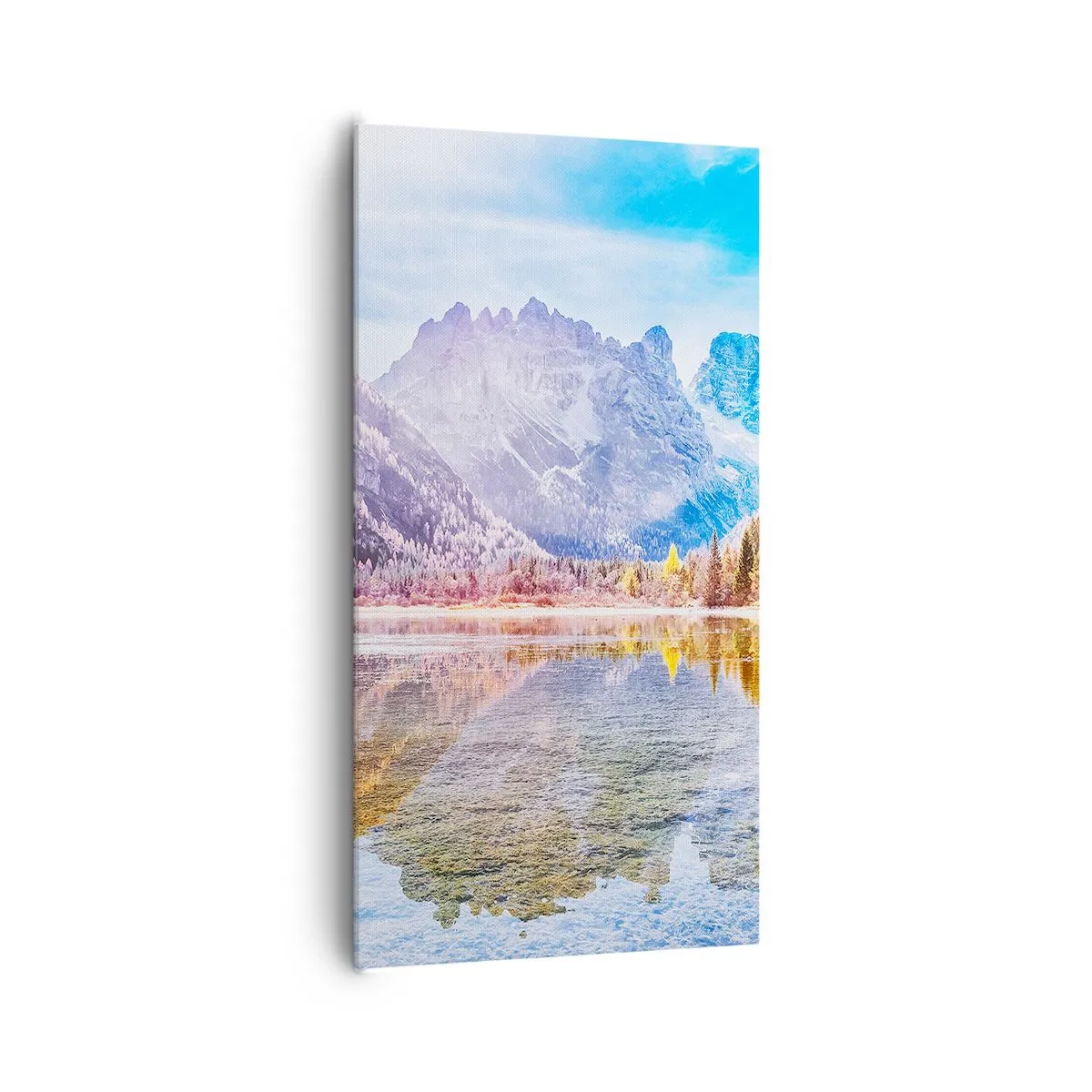 Cuadro sobre lienzo - Impresión de Imagen - Ya es otoño en las montañas - 65x120 cm