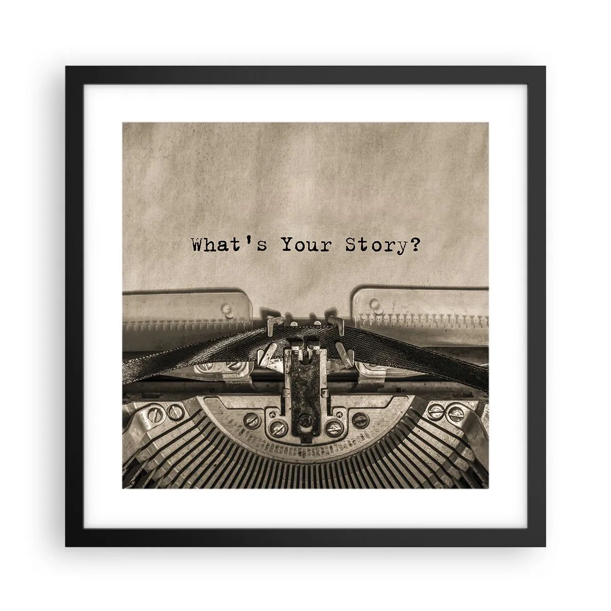 Póster en marco negro - Solo espero una respuesta - 40x40 cm