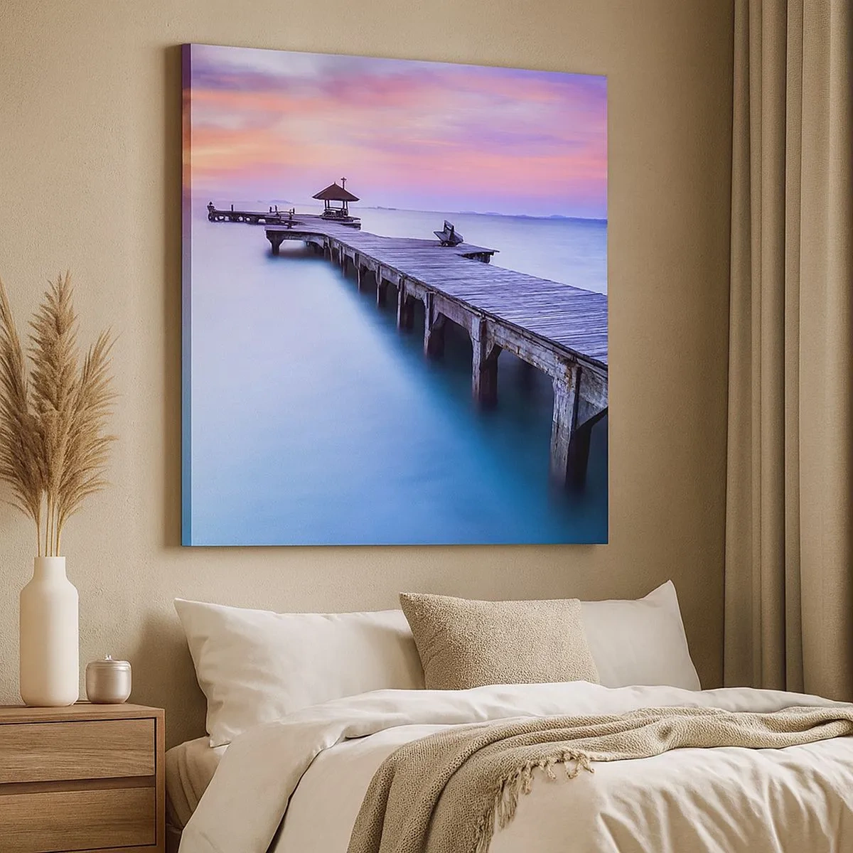 Cuadro sobre lienzo - Impresión de Imagen - Un mar de calma hasta el horizonte - 30x30 cm