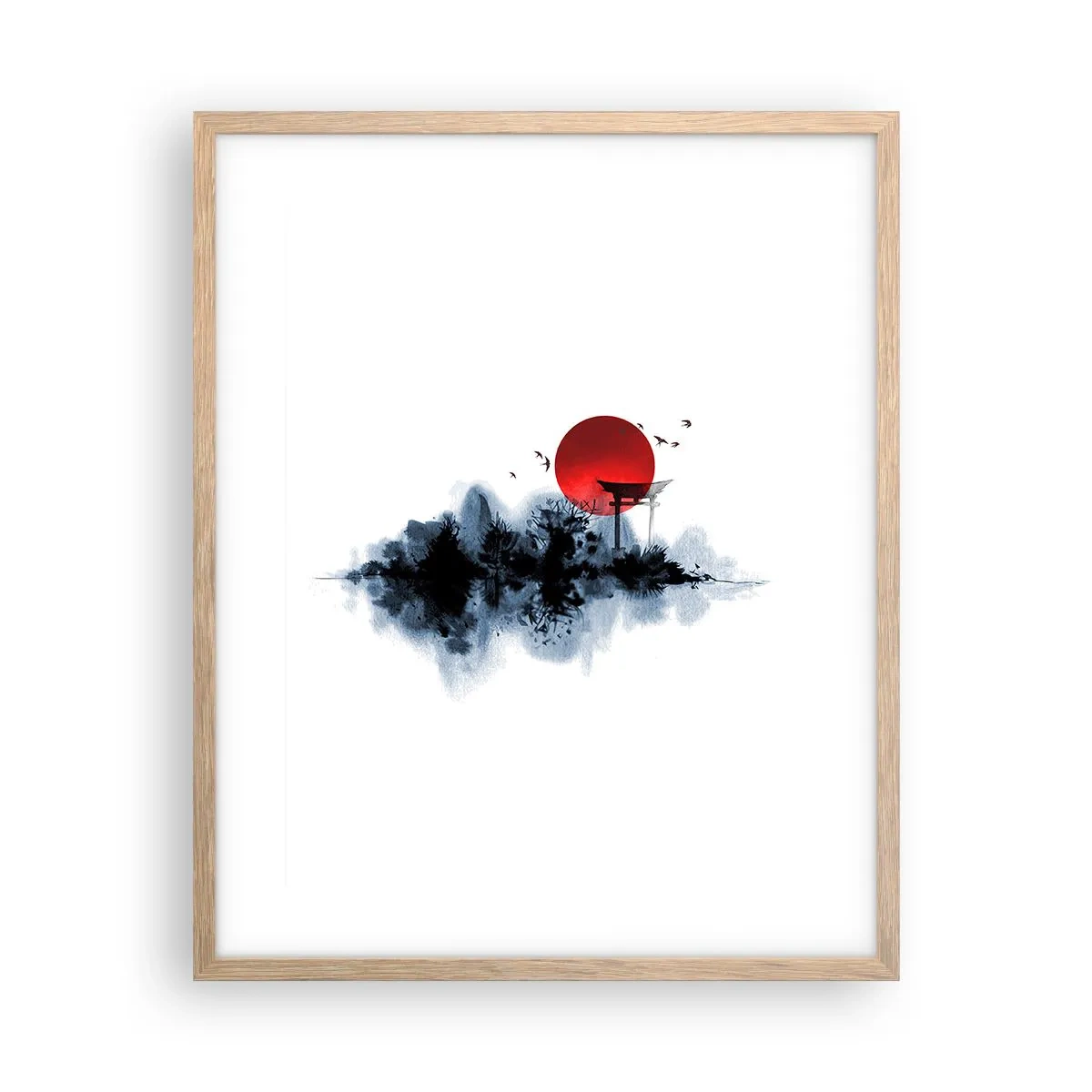 Póster en marco roble claro - Visión japonesa - 40x50 cm