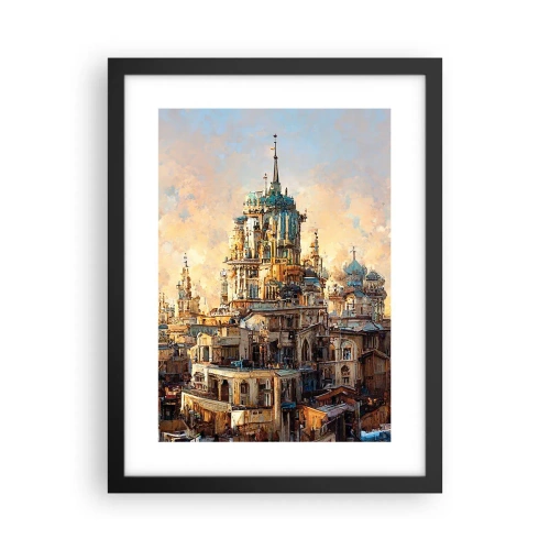 Póster en marco negro - Una ciudad de ciudades - 30x40 cm