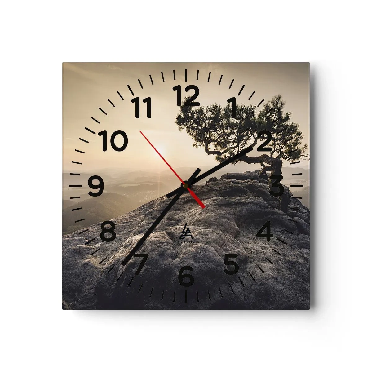 Reloj de pared - Reloj de vidrio - La vida se abre camino - 40x40 cm