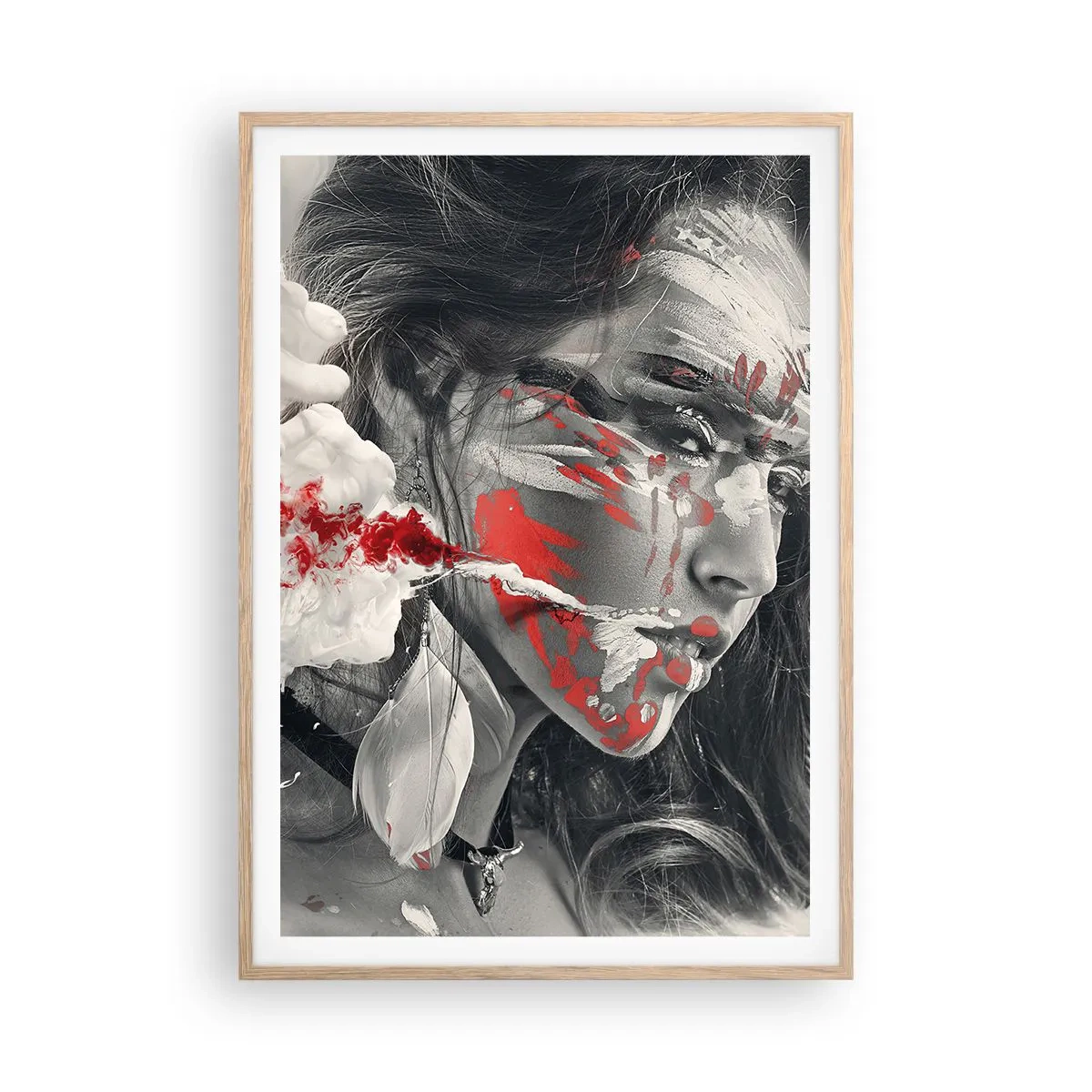 Póster en marco roble claro - En los humos del absurdo - 70x100 cm