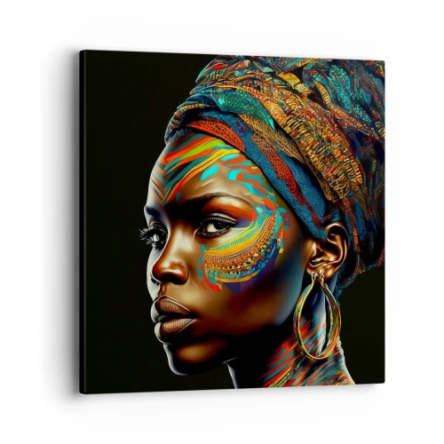 Cuadro sobre lienzo - Impresión de Imagen - Reina africana - 40x40 cm