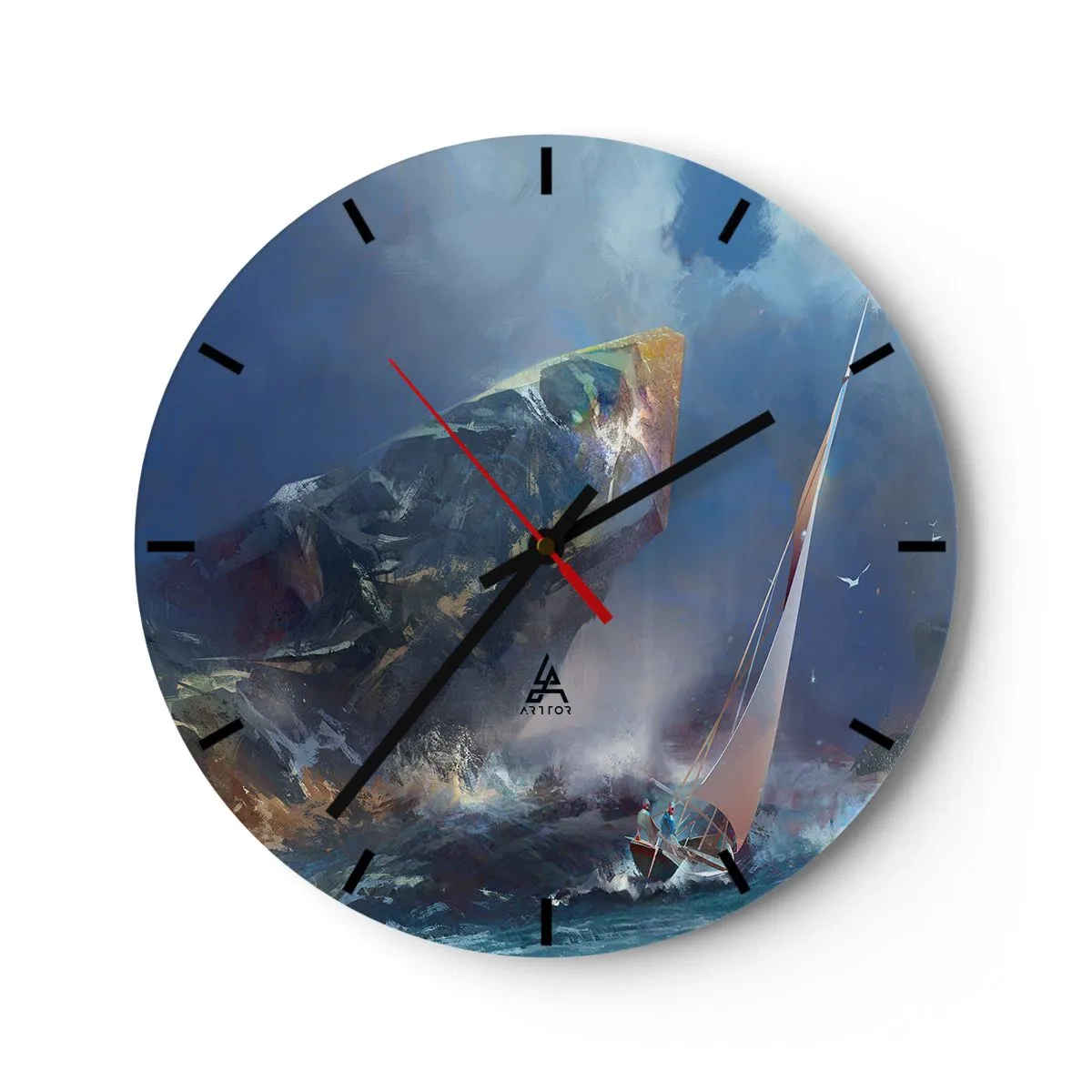 Reloj de pared - Reloj de vidrio - La gloria es para los valientes - 40x40 cm